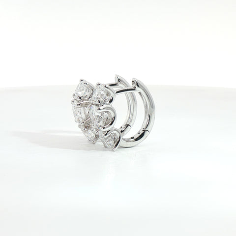 Orecchini cerchio con diamanti Lab-Grown taglio brillante, 3,01 carati.