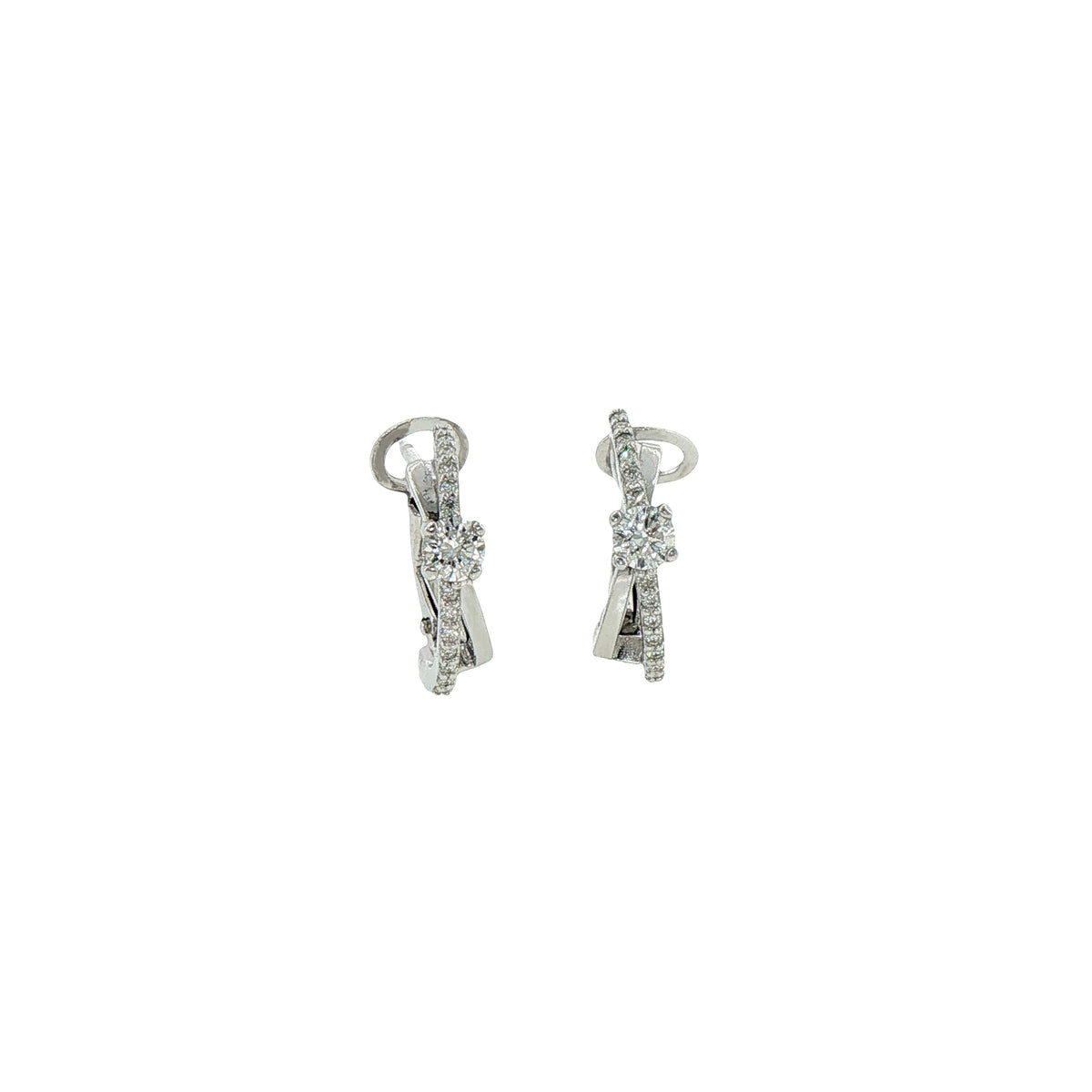 Orecchini Cerchio in Argento 925 con Diamanti Lab-Grown Taglio Brillante