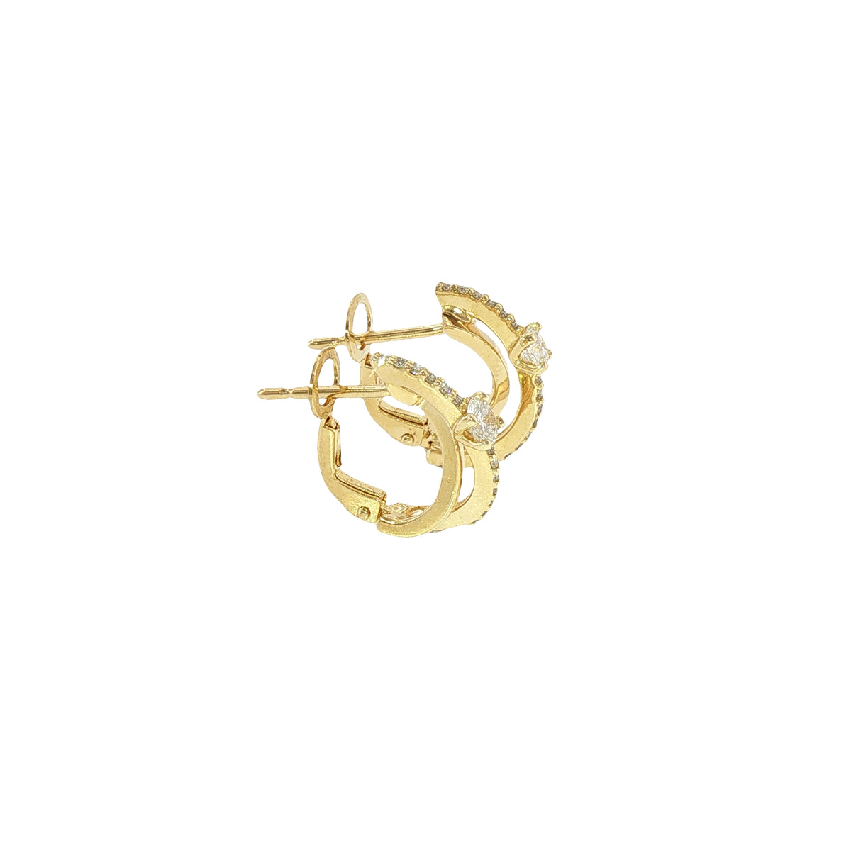 Orecchini Cerchio in Argento 925 con Diamanti Lab-Grown Taglio Brillante