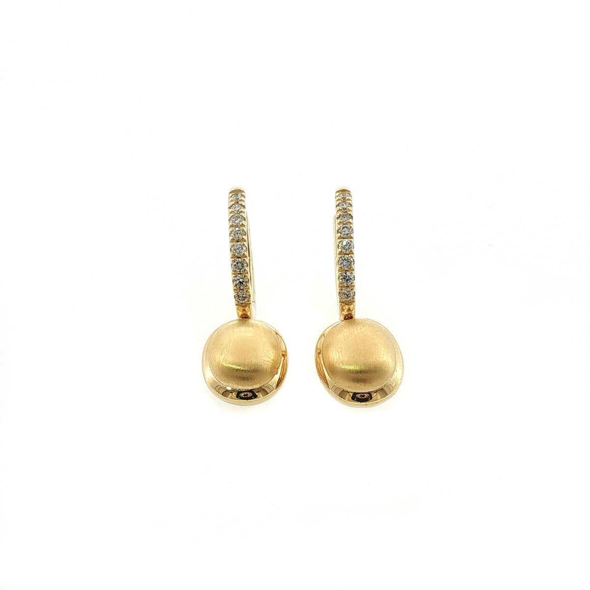 Orecchini in Argento Dorato 925 con Diamanti Lab-Grown Taglio Brillante