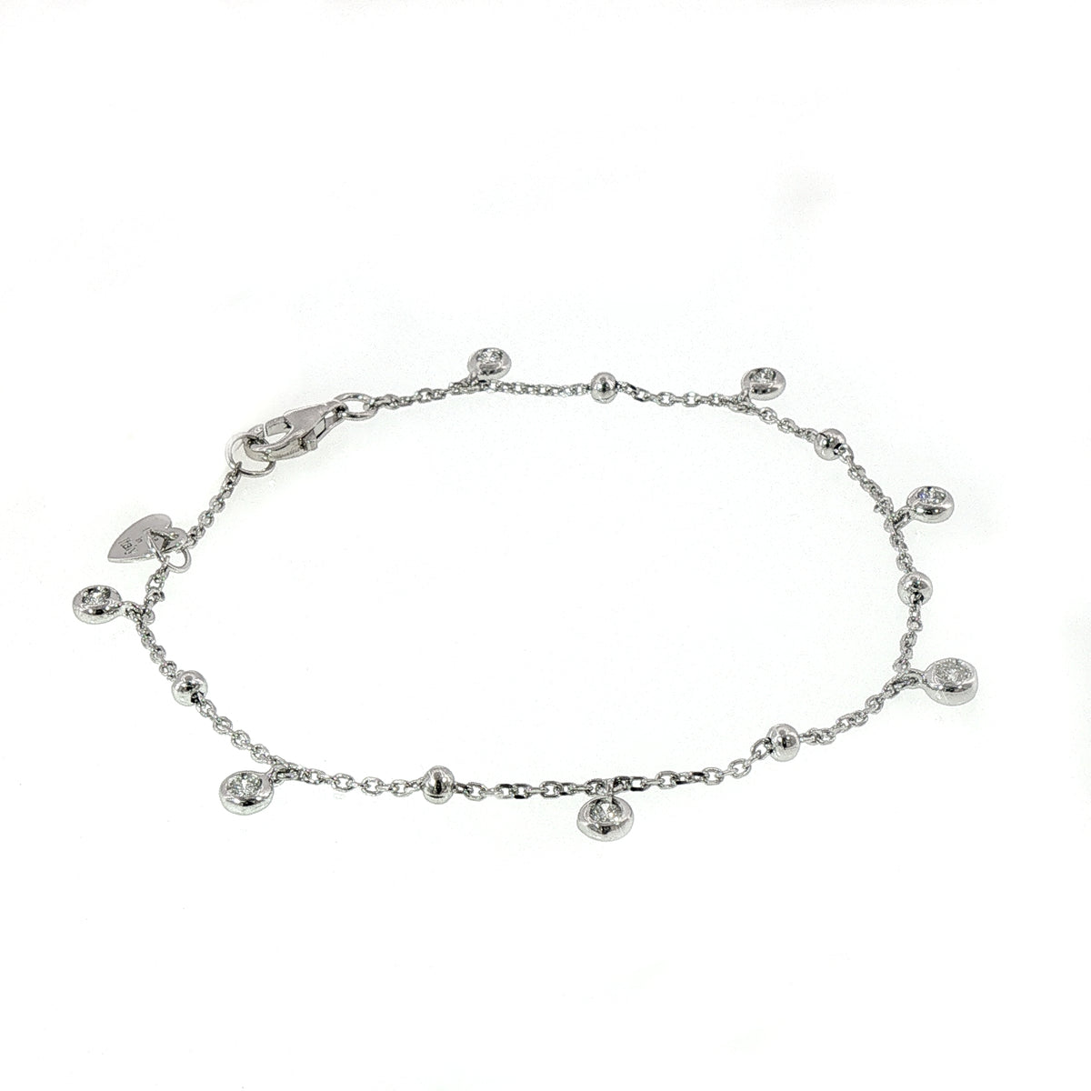 Bracciale in Argento 925 con Spot di Diamanti Lab-Grown Taglio Brillante