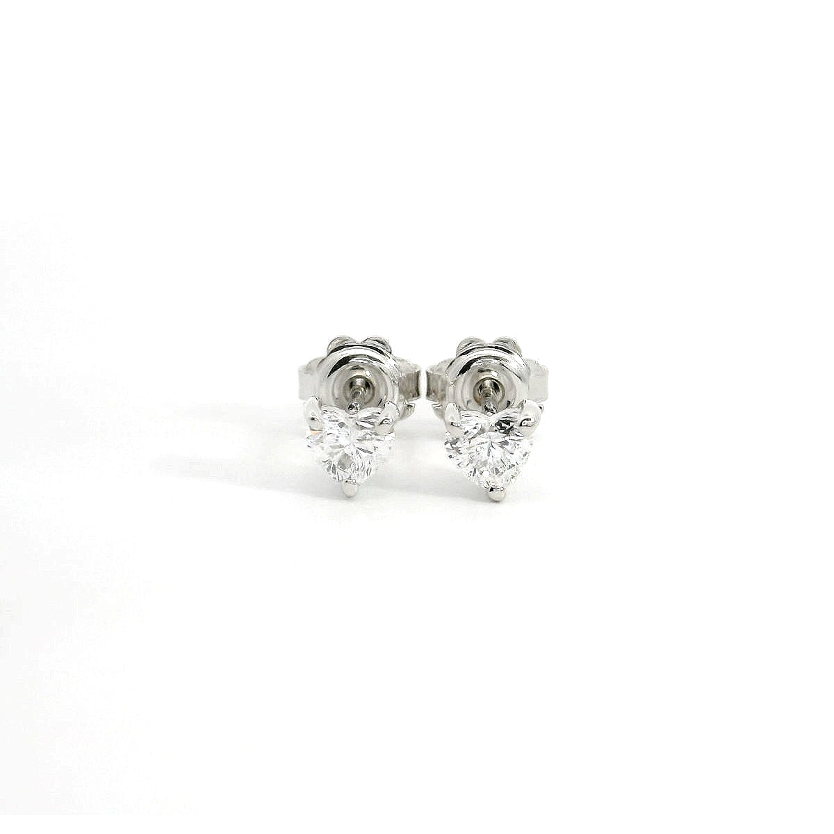 Point light earrings with heart-cut lab-grown diamonds, 1.68 carats.
