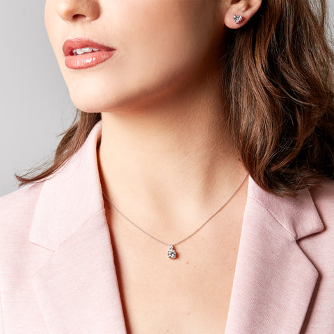 Point light earrings with heart-cut lab-grown diamonds, 1.68 carats.