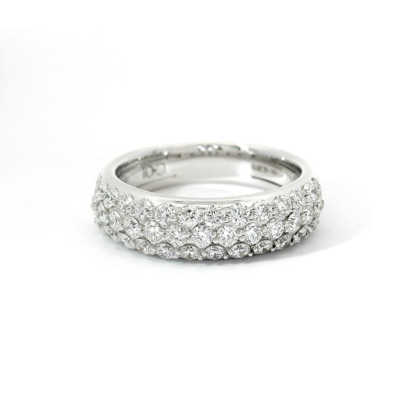 Yellow gold band with brilliant-cut lab-grown diamonds, 1.18 carats.