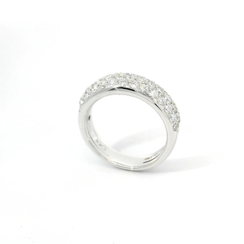 Fascia in oro bianco con diamanti lab-grown taglio brillante, 1,18 carati.