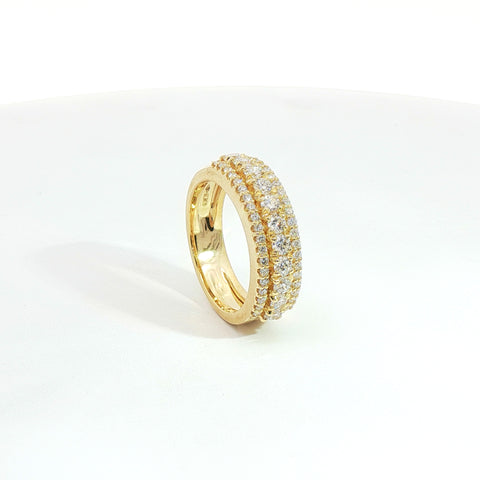 Fascia in oro giallo con diamanti Lab-Grown taglio brillante, 0,97 carati.