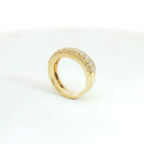 Fascia in oro giallo con diamanti Lab-Grown taglio brillante, 0,97 carati.