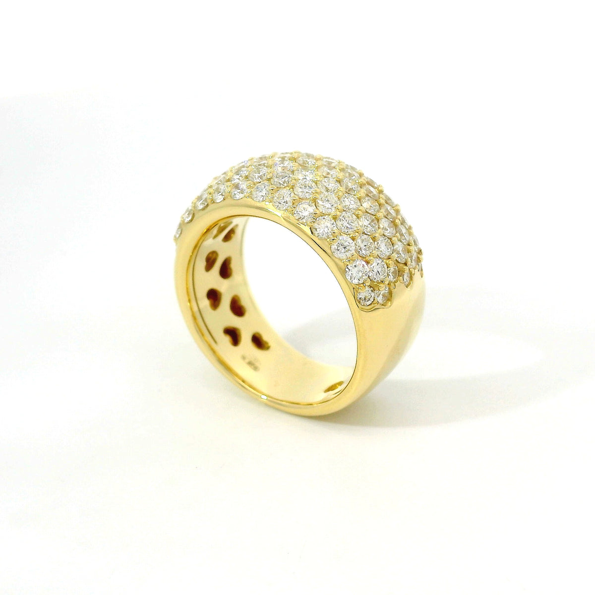 Yellow gold band with brilliant-cut lab-grown diamonds, 2.12 carats.
