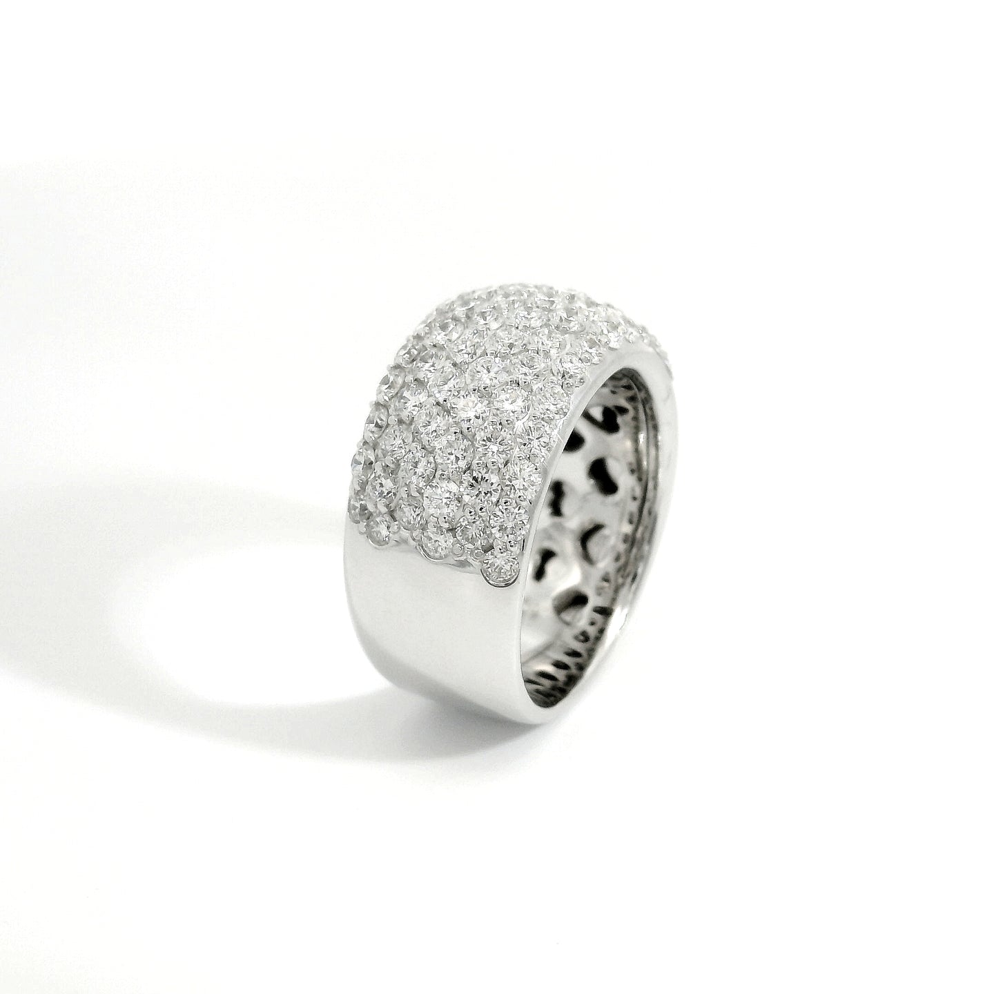 White gold band with brilliant-cut lab-grown diamonds, 2.12 carats.