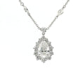 Drop necklace with spot chain featuring drop-cut and brilliant-cut lab-grown diamonds, 2.70 carats.