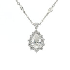 Drop necklace with spot chain featuring drop-cut and brilliant-cut lab-grown diamonds, 2.70 carats.