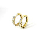 Yellow gold hoop earrings with brilliant-cut lab-grown diamonds, 1.17 carats.