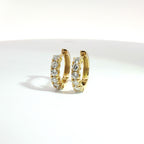 Yellow gold hoop earrings with brilliant-cut lab-grown diamonds, 1.17 carats.