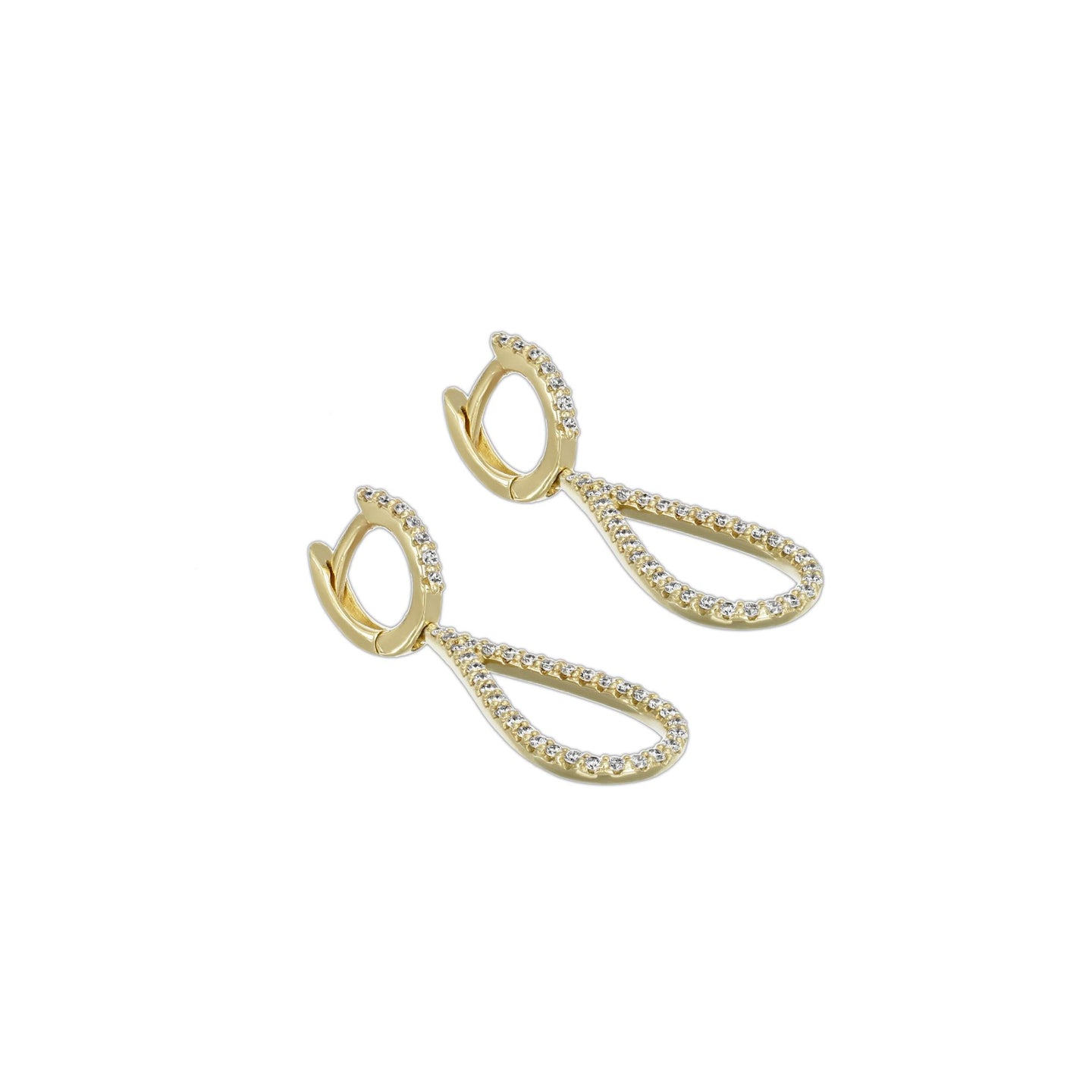 Orecchini a goccia in oro giallo con diamanti lab-grown taglio brillante, 0,56 carati.