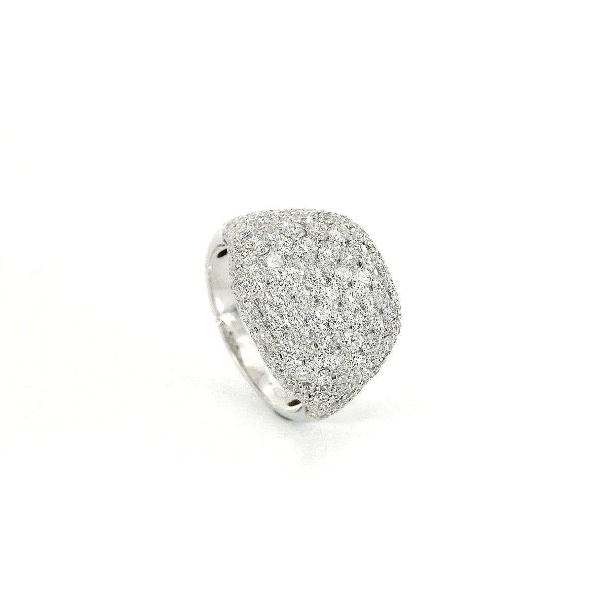 Anello da mignolo in oro bianco con pavè di diamanti lab-grown taglio brillante, 1,77 carati.
