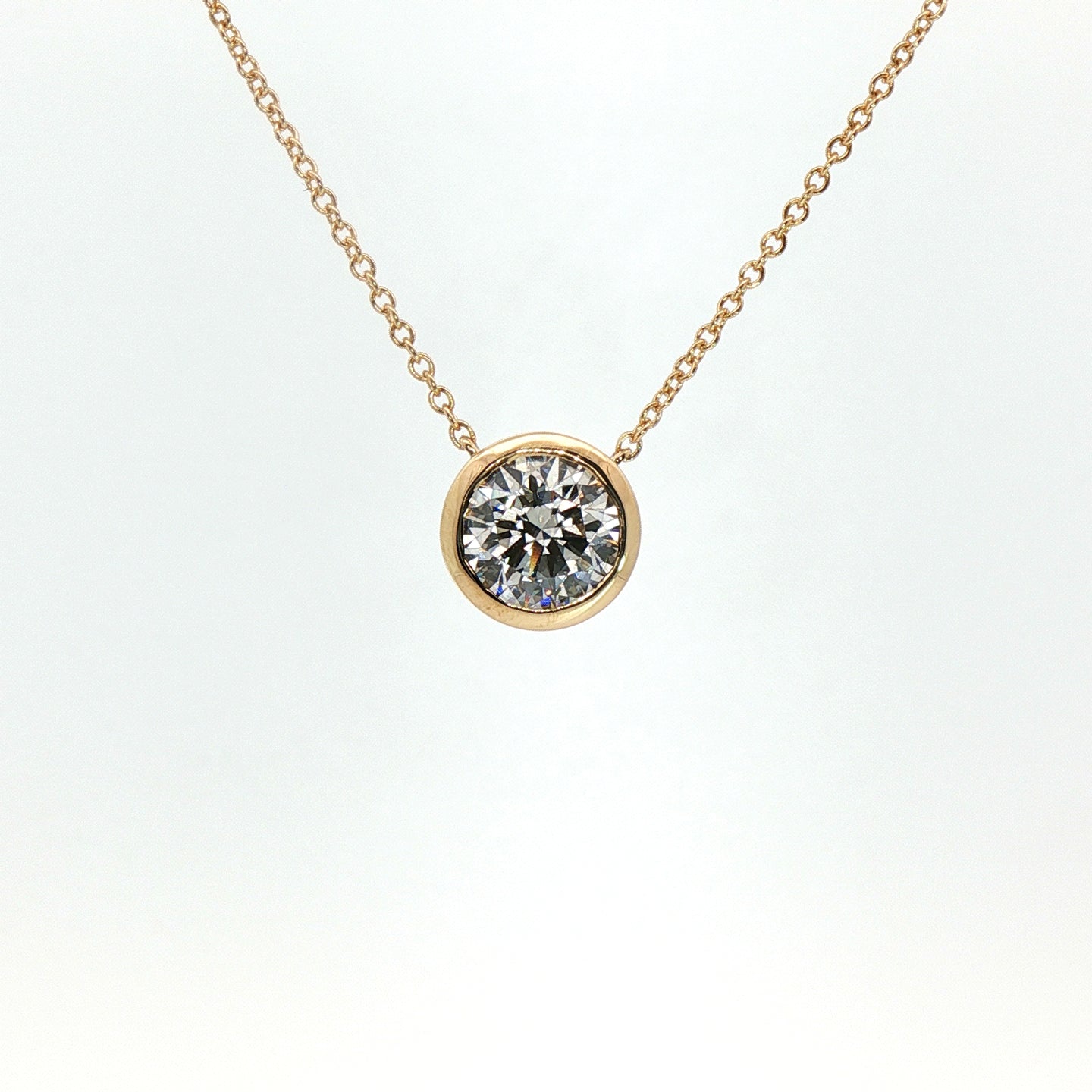 Girocollo Aurea in oro giallo con diamante Lab-Grown taglio brillante, 1,58 carati.