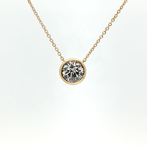 Girocollo Aurea in oro giallo con diamante Lab-Grown taglio brillante, 1,58 carati.