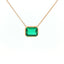 Girocollo in oro giallo con smeraldo Lab-Grown taglio smeraldo,3,41 carati.