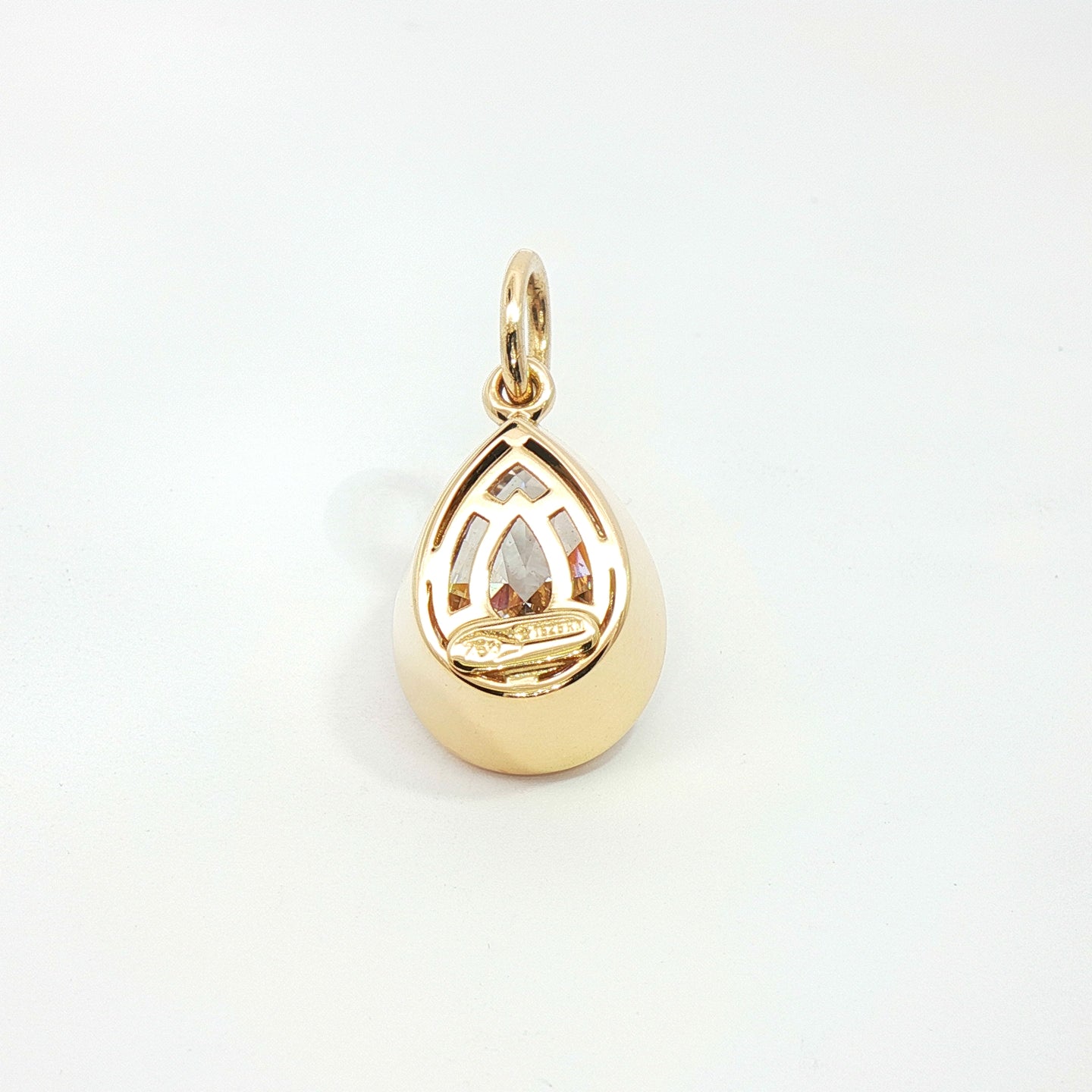 Ciondolo Aurea in oro giallo con diamante Lab-Grown taglio goccia, 4,01 carati.