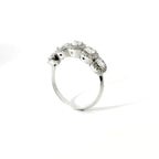 White gold band with 5 brilliant-cut lab-grown diamonds, 2.10 carats.