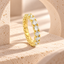 Eternity with heart-shaped settings in yellow gold and brilliant-cut lab-grown diamonds, 2.96 carats.