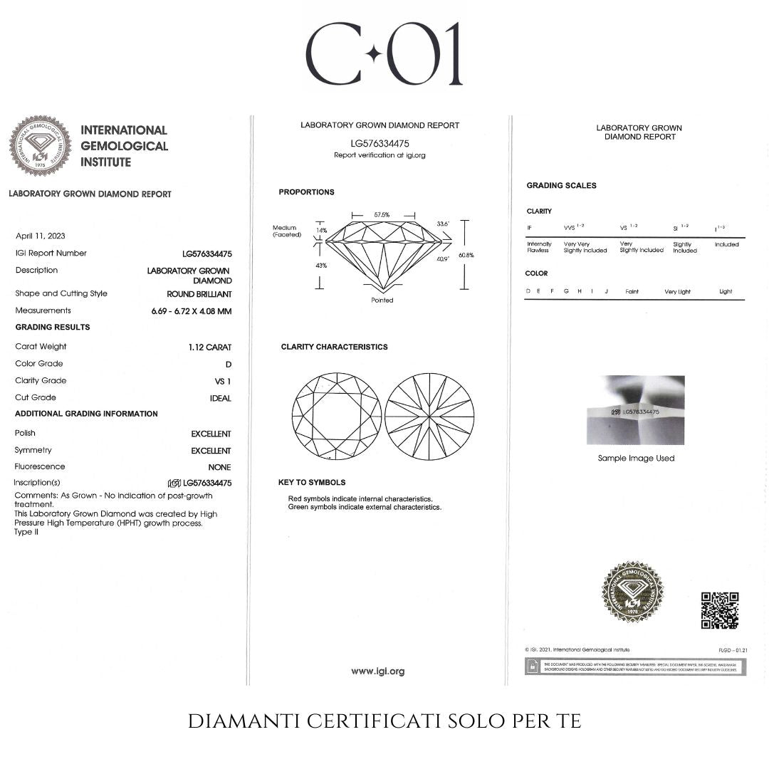 Orecchini Tennis a gradazione in oro bianco con diamanti lab-grown taglio brillante, 10,24 carati.