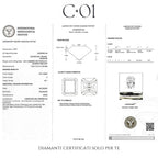 Solitaire with radiant cut lab-grown diamond and brilliant cut lab-grown diamonds on the shank, 3.81 carats.