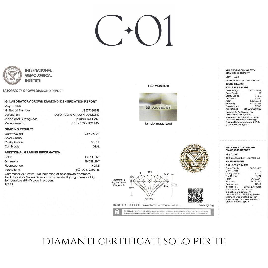 Anello a gradazione contrariè aperto in oro rosa con diamanti lab-grown taglio brillante, 2,82 carati.