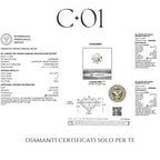 White gold band with 5 brilliant-cut lab-grown diamonds, 2.10 carats.