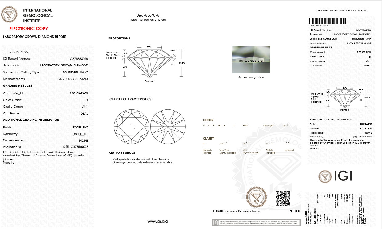 Solitario in oro giallo con diamanti Lab-Grown taglio brillante, 2,75 carati.