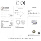 White gold choker with heart-cut lab-grown diamond and brilliant-cut lab-grown diamond surround, 1.15 carats.