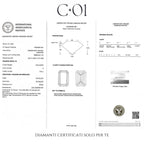 White gold stud earrings with emerald-cut lab-grown diamond, 2.07 carats.