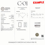 Solitaire in white gold with emerald-cut lab-grown diamond, 1.00 carats.