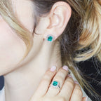 Orecchini Emerald Halo