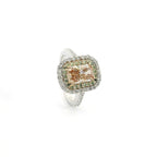 Anello in oro Bianco e Diamanti Lab-Grown taglio Radiant Fancy Pink e taglio Brillante, 2,38 carati.