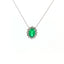Girocollo in oro bianco con smeraldo Lab-Grown taglio ovale e diamanti Lab-Grown taglio brillante.