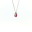 Girocollo in oro bianco con rubino Lab-Grown taglio ovale e diamante Lab-Grown taglio brillante.