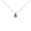 Girocollo in oro giallo con smeraldo Lab-Grown taglio ovale e diamante Lab-Grown taglio brtillante.