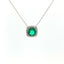 Girocollo in oro bianco con smeraldo Lab-Grown taglio cuscino e diamanti Lab-Grown taglio brillante.