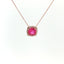 Girocollo in oro rosa con zaffiro rosa Lab-Grown taglio cuscino e diamanti Lab_grown taglio brillante.