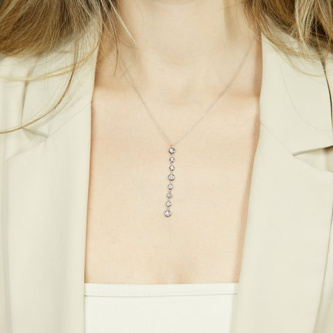 Girocollo in oro bianco con diamanti Lab-Grown taglio brillante, 0,56 carati.