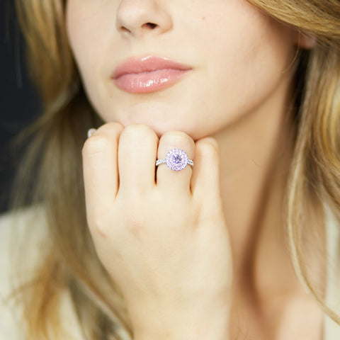 Anello in oro bianco con diamanti Lab-Grown taglio brillante,1,41 carati.