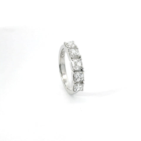 Fedina Bubble in oro bianco e diamanti lab-grown taglio asscher, 1,32 carati.