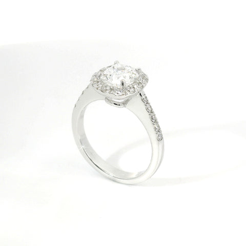 Anello Dreams cuscino in oro bianco con diamanti lab-grown taglio brillante, 2,08 carati.