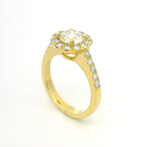 Anello dreams rotondo in oro giallo con diamanti lab-grown taglio brillante, 1,65 carati.