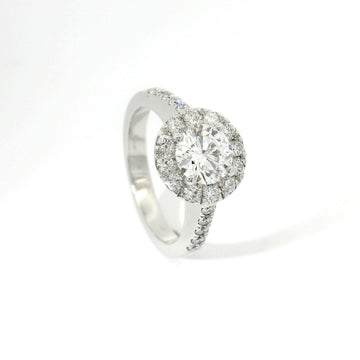 Anello dreams rotondo in oro bianco con diamanti lab-grown taglio brillante, 1,51 carati.