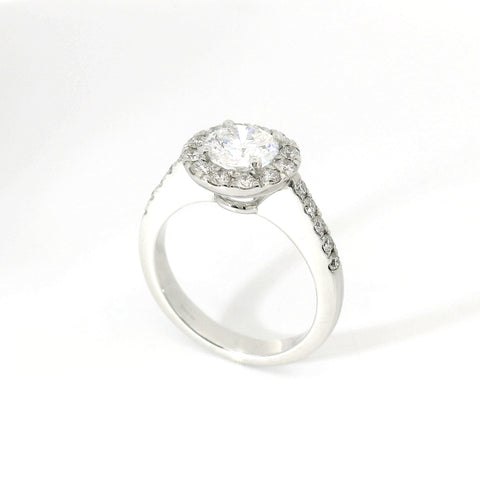 Anello dreams rotondo in oro bianco con diamanti lab-grown taglio brillante, 1,51 carati.