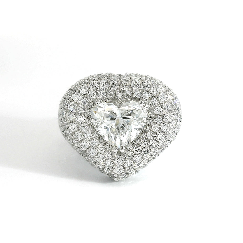 White gold band with brilliant-cut lab-grown diamonds, 5.26 carats.