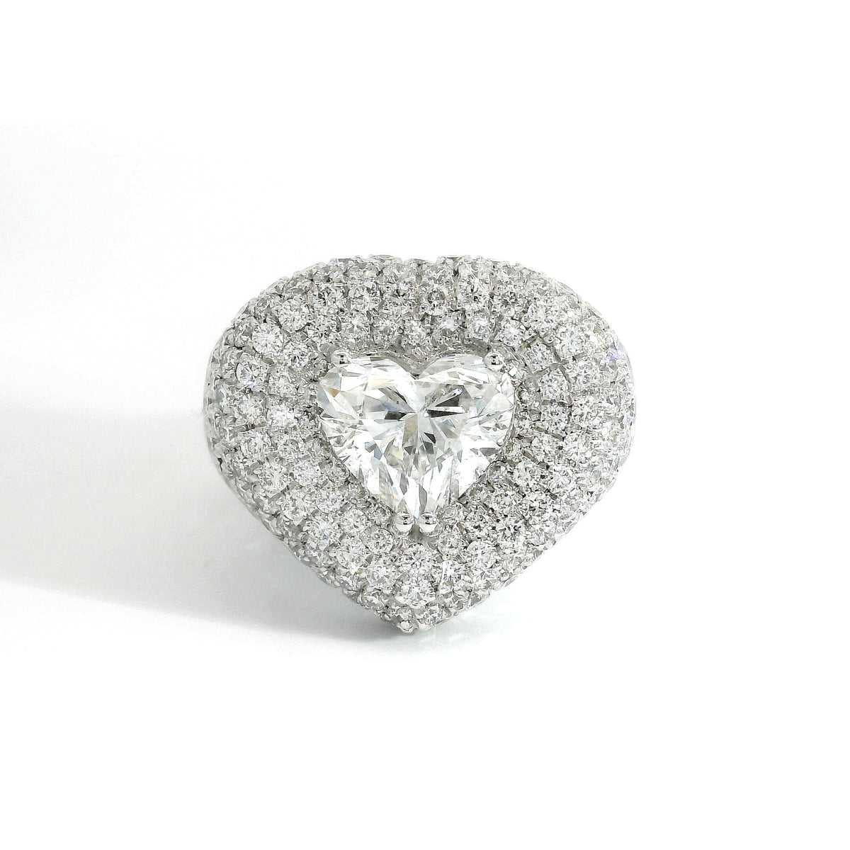 White gold band with brilliant-cut lab-grown diamonds, 5.26 carats.