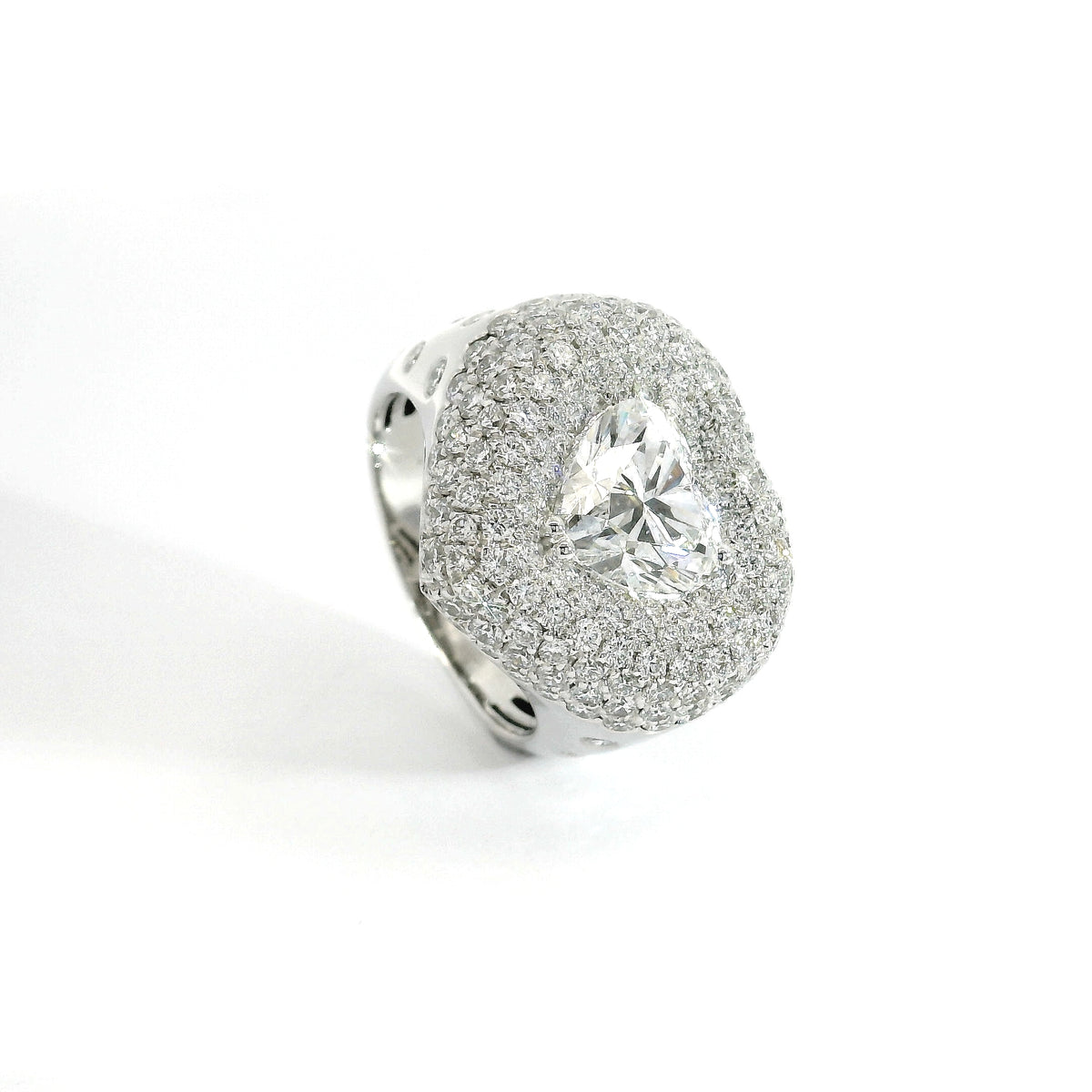 White gold band with brilliant-cut lab-grown diamonds, 5.26 carats.